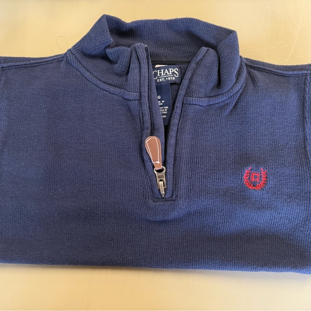 Chaps Boy’s Blue Zip-Up Sweater